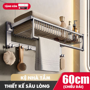 Giá Kệ Treo Khăn Và Quần Áo Nhà Tắm Gấp Gọn Cao Cấp Nhôm Anod Dán Tường Chống Gỉ Sét Dạng SÂU LÒNG KNT01