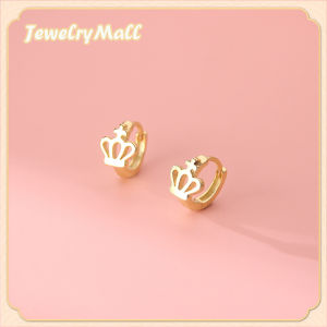 100% Original 18k Legally Pawned Saudi Gold Aesthetics niche sweet and compact womens crown earrings