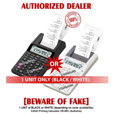 Casio HR8RC HR 8 RC Casio Printing Calculator Adding Machine HR-8RC Calculators Heavy Duty Machines HR8RC HR 8 RC Authentic - 1 Unit