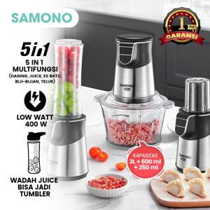 Magic Chopper Samono 5in1 Multi Food Chopper Low Watt Penggiling Daging SW-CS400 Garansi Resmi