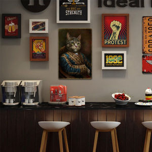 Winnereco 20x30 ซม เครื่องดื่ม มุมกาแฟแผ่นโลหะดีบู่กาแผ่นป้ายเหล็กสไตล์วินเทจแผ่นโลหะติดผนังแนวเรโทรห้องครัวโรงรถบาร์ผับผู้ชายสัญลักษณ์ ป้ายวินเทจป้ายสังกะสี วินเทจป้ายไฟวินเทจ