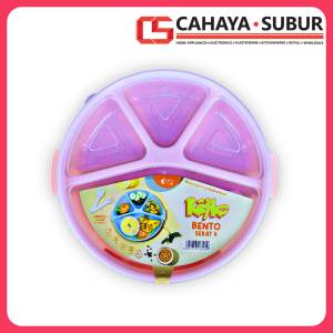 Kotak Makan Sekat 4 Harga Satuan Bento KEIKO Kiara by CJP Original Lunch box Free Sendok Garpu
