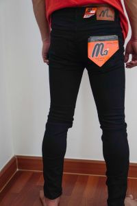 กางเกงยีนส์ขาเดฟ-ผ้ายืด เป้าแบบกระดุมม มีหลายป้ายหลายสีให้เลือก[นายแบบสูง170นะจ๊ะ]