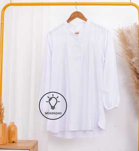 MUAFAQAH Blouse Wanita Muslim Warna Merah Bahan Adem Lembut Nyaman Dipakai Harian & Acara Formal - Atasan Tunik Hijab Lengan Panjang Modis Kekinian Model Simple Elegan untuk Remaja Dewasa Fashion Muslimah Stylish