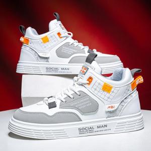 Sepatu Sneakers Pria Kulit PU Leather Kasual Asli Import Premium Original Casual Men Shoes Olahraga Running Basketbal Bergaya Formal Bisnis New Model Fashion Korea Style Trendy Sol Karet Tebal Anti Slip Anti Licin Sepatu Cowok Tinggi Keren - SP-10