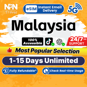 Malaysia eSIM Ultra 5G 1-15Days Daily 500MB-6GB Unlimited Data Store Pickup High Speed Travel Data Malaysia SIM Card
