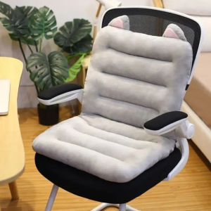 Plush Thickened Seat Cushion With Backrest Lumbar Support Soft Comfortable Dining Chair Cushion