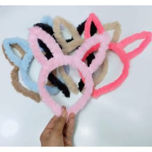 Bando bulu kelinci bolong lampu isi 6 pcs led