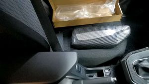 Vemart Perodua alza 2022 new facelift carbon fiber arm rest Console Box frame cover accessories