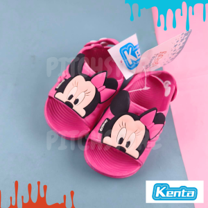 รองเท้าแตะเด็ก Kenta ลายการ์ตูน สำหรับเด็กวัย 6-12 เดือน วัสดุ Microfiber สีชมพู/ม่วง