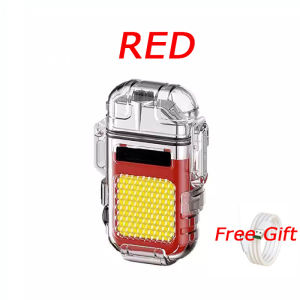 Arc Flashlight Lighter Portable Type-c Fast Charging Transparent Waterproof Lighter COB Imported Wick Flashlight Lighter