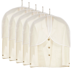 5แพ็กอุปกรณ์ป้องกันเสื้อผ้าป้องกันฝุ่นระบายอากาศปลอกไหล่ใส PEVA ฝาครอบกันฝุ่นชุดองค์กรดูแลสำหรับเสื้อผ้า