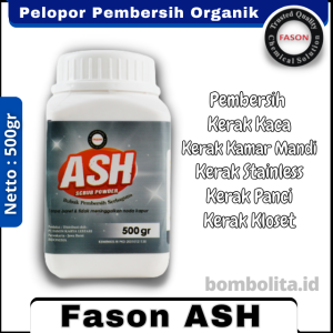 Bubuk Pembersih Kerak Kaca Kloset dan Stainless Fason ASH 500gram