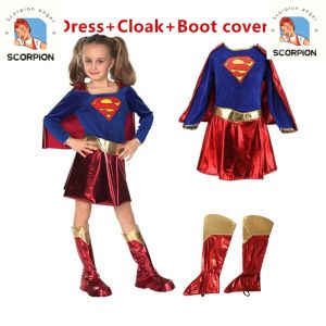 superhero costume kids Costume Baby Clothes Fancy Girls Dress Superhero Supergirl Cosplay Superman Halloween Party Clothing