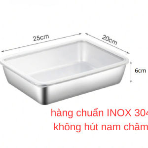 Hộp lạnh inox G01 kèm nắp to để tủ lạnh size 20x25x6cm