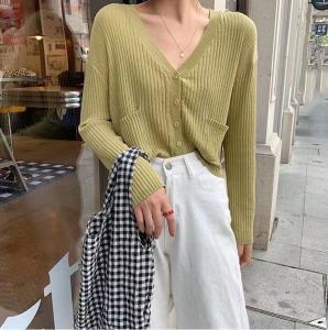 lune 0368#เสื้อคลุมแขนยาว ไหมพรมสไตล์เกาหลี ผ้านิ่มใส่สบาย ฟรีไซส์ สีพื้นพร้อมส่ง