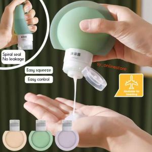 1set/3pcs Silicone Travel Refillable Bottle 90ML