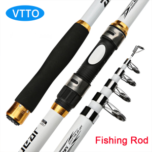 VTTO 3.6M 3M 2.7M 2.1M Fishing Rod Spinning Fiber Telescopic Rock Rod Reel Seat
