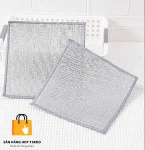 Combo 10 Khăn Lưới Dùng Lau Bát Chén Dĩa Cọ Rửa Xoong Nồi Chất Liệu Sợi Kim Loại Chống Bám Dầu Tiện Dụng Trong Nhà Bếp