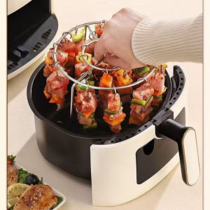 Xiên nướng thịt inox cho nồi chiên không dầu - giá đỡ xiên nướng dọc chuyên dụng vỉ nướng giá thịt nướng bbq