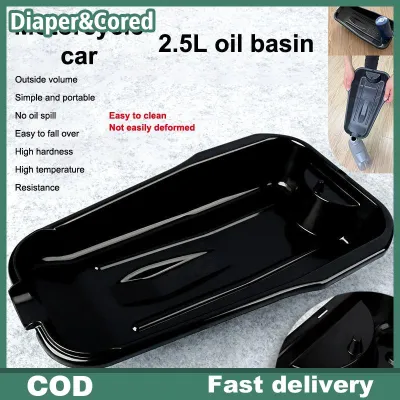 🔥🔥🔥Diaper&Cored PP Oil Drain Pan 2.5L for Car Motorcycle No Warping Ideal for Home Garage Oil Changes
