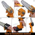 KEELAT 12/6 Inch Mini Chainsaw Cordless Electric Hand Saw Wood Cutter With Rechargeable Battery. 
