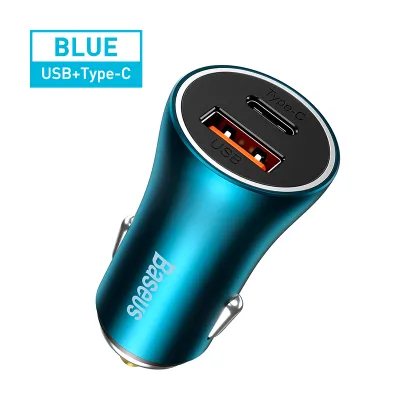 Baseus 60W Dual Port Car Charger Quick Charge 4.0 3.0 For Xiaomi Type C PD Fast Charging AFC SCP FCP For iPhone Huawei Samsung