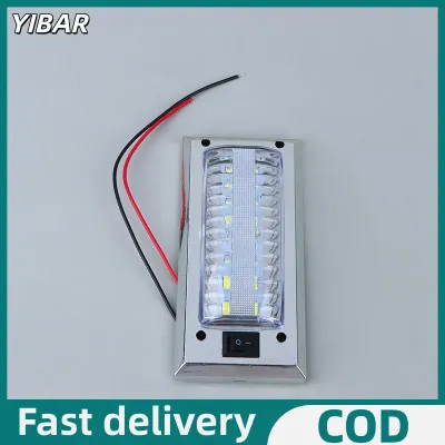YIBAR แผงไฟ LED 12V-24V ไฟอ่านหนังสือภายในรถความสว่างสูงไฟห้องโดยสารสำหรับรถตู้รถบรรทุก