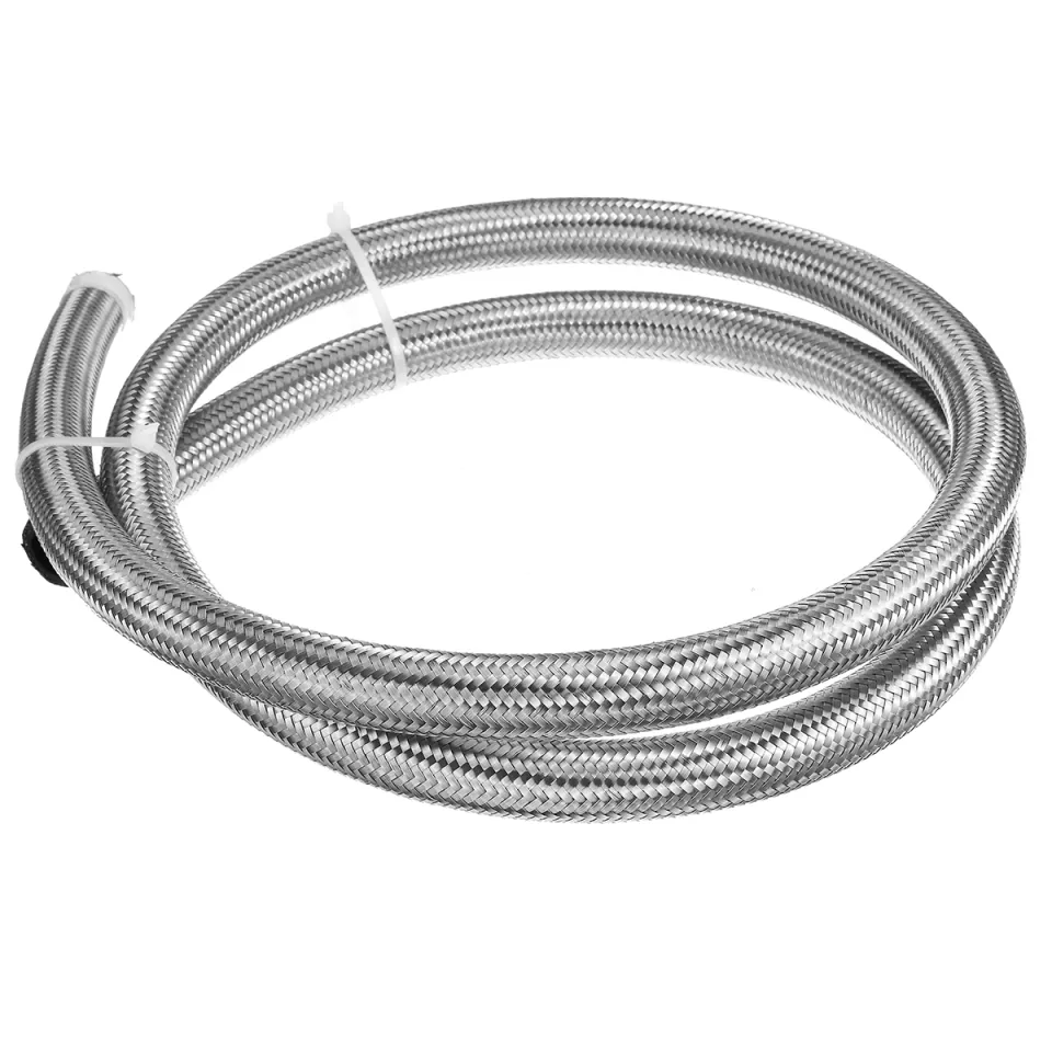 3ft AN6 3/8 Universal Stainless Steel Braided Fuel Oil Gas Line