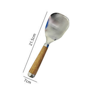 Wooden Handle Stainless Steel Rice Scoop