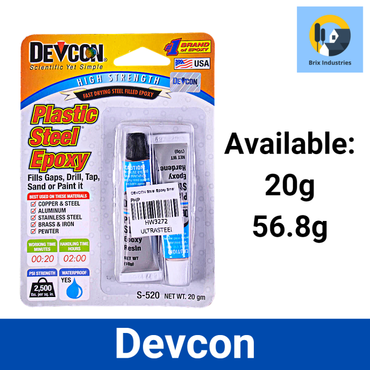 Devcon Plastic Steel Epoxy 20g (S-520) Or 56.8g (S-5) High Strength ...