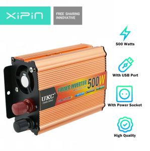 500W Solar Car Power Inverter DC 12V to AC 220V 50Hz Modified Sine Wave 1 USB Port 1 AC Socket with Safety Fuse