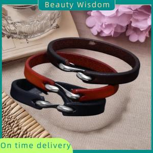 Beauty Wisdom Vingtage Cowhide Wrap Cord Cuff Bracelet For Men Woman Wristband Punk Bangle Couple Jewelry Gift
