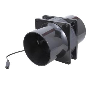 ABS Plastic Inline Blower 12V 12cm Fan With Two Air Ducts For Hydroponic Systems Kitchen Exhaust And Electronics Cooling