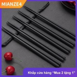 [COD] MIANZE4 1 cặp hợp kim Trung Quốc đũa thực phẩm Nhật Bản Sushi Gậy tái sử dụng không trượt máy rửa chén an toàn tre hình dạng thực phẩm cấp đũa