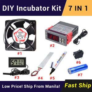 DIY Incubator parts complete set(Blower Fan+STC-1000 Thermostat Temperature Controller+Thermohygometer+Egg candling flashlight) for chicken egg incubator accessories