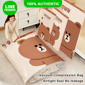 (2PCS)100% Authentic Line Friends Travel Storage Resealable Vacuum Bags Vacuum Storage Bag Compression Bag Thickened Airtight Seal No leakage LFB149