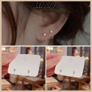 LEYOUFU 1Pair Stud Earrings For Woman Korean Fashion Jewelry Party Girls Elegant Earrings Accessories