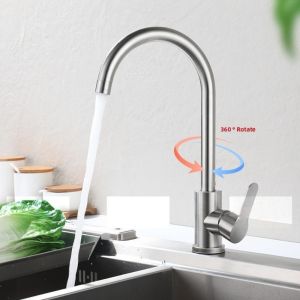 LITUILI Phổ quát Vòi bếp Chế độ điều chỉnh Có thể xoay Vòi nước chậu rửa Dễ dàng lắp đặt Thép không gỉ Vòi nước bếp Phòng tắm