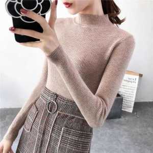 Stella Womens Turtleneck Long Sleeve Casual Bottoming Shirt Autumn And Winter Hedging All-Match slim-fitting T-Shirt