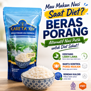 KARETA KIN Beras Porang 1kg Shirataki Konjac Rice Diet Rendah Kalori Organik