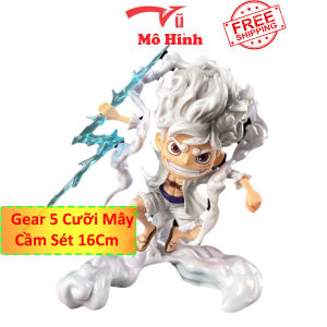 Mô hình one piece Luffy Gear 5 Nika cầm sét chiến đấu đảo đầu lâu LED Cao 28cm - Vũ mô hình Anime