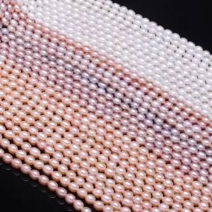 4-5mm AAA Natural Freshwater Pearls Rice-shaped Loose Spacer Beads for Jewelry Making DIY Bracelet Necklace Earring Accessories