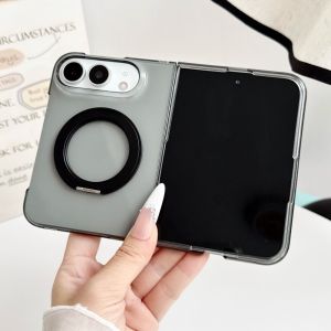 For Apple iphone Duo Case Hard Transparent Double middle hinge Ring Stand Protective Back Cover For iphone duo Phone Shell