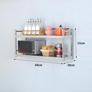 304 stainless steel microwave oven wall mounted multi-layer storage rack for kitchen storage