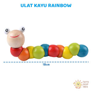 TAIYO Mainan Anak Basic Kayu Edukasi Sensory Montessori Mini Round Beads Jam Puzzle 3D Shape Geometri Xylophone