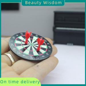 Beauty Wisdom 1set Miniature Dollhouse Dart Board Darts Game Set Play Doll House Miniaturas Home Decor Accessories Toy Pretend Play Toy