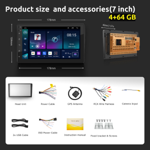 ESSGOO 4+64GB 4/8-Core Carplay Android Auto 7"/9"/10" IPS Screen Car Player 2 Din Multimedia MP5 Player Mirror link Video Support AHD ASP DSP WiFi GPS Car Radio