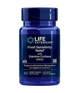 Life Extension Food Sensitivity Relief - 60 Delayed Release Caps with Plant-Based DAO for Gut Health