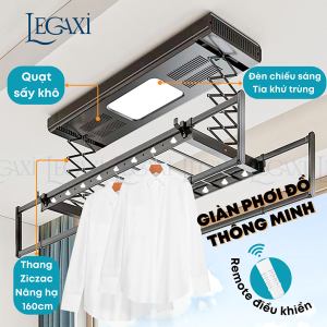 Giàn Phơi Quần Áo Gắn Trần Thông Minh Nâng Hạ Tự Động Gấp Gọn Điều Khiển Từ Xa Zaba